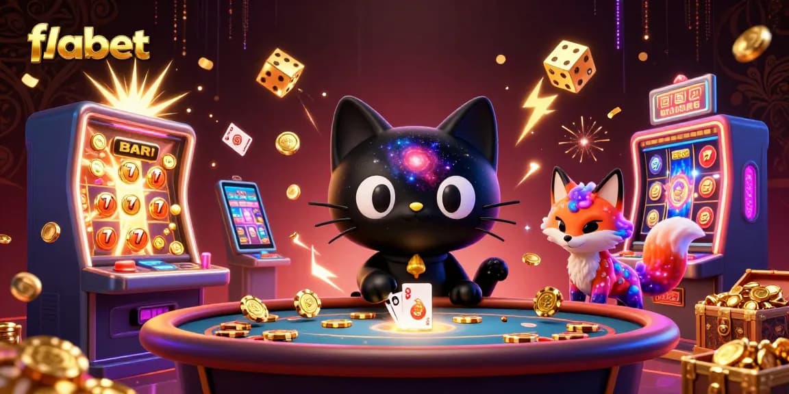 Engage with fabet's captivating cosmic casino experience featuring animated characters and dazzling game elements.