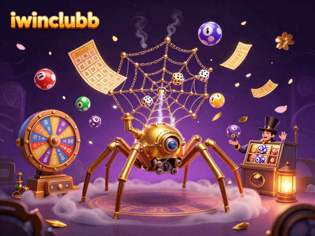 Engage in thrilling iwinclubb games with an intricate 3D illustration capturing the excitement of casino life.