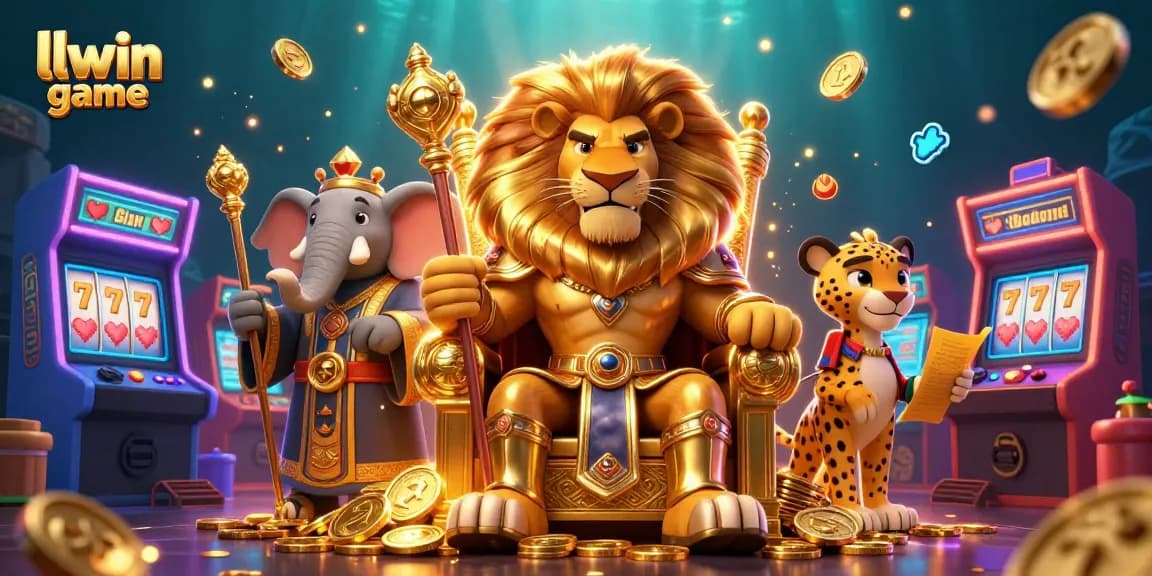 Experience thrilling gameplay with llwin game featuring a majestic lion king and vibrant casino elements.