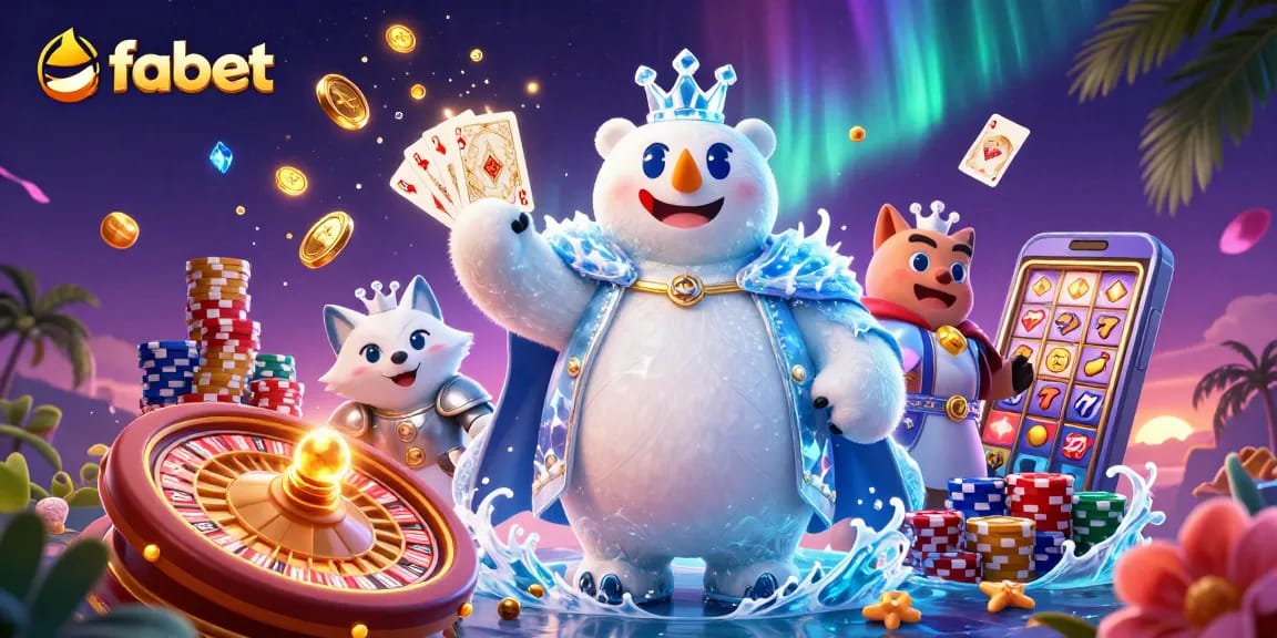 Spin to win with fabet’s engaging casino experience, featuring vibrant characters and gold coins.