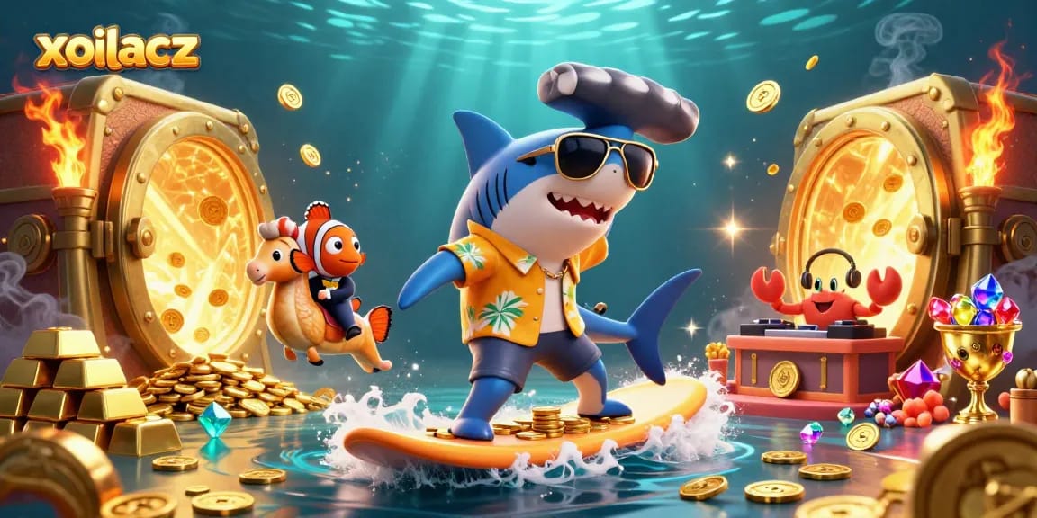 Experience thrilling wins at Xoilacz with a vibrant underwater casino scene featuring dynamic characters.