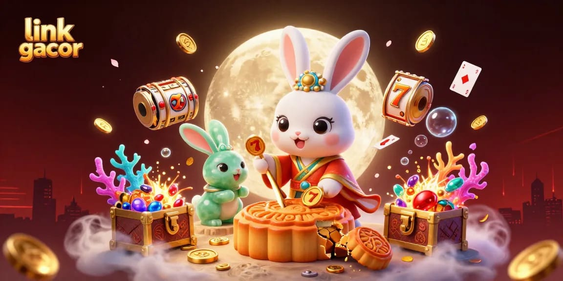 Experience big wins with link gacor featuring vibrant casino elements, cartoon characters, and a dynamic composition.