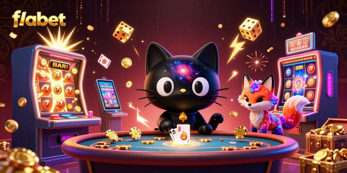 Engage with fabet's captivating cosmic casino experience featuring animated characters and dazzling game elements.