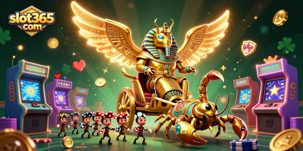 Experience thrilling gameplay at slot365 com with a vibrant 3D casino scene full of excitement.