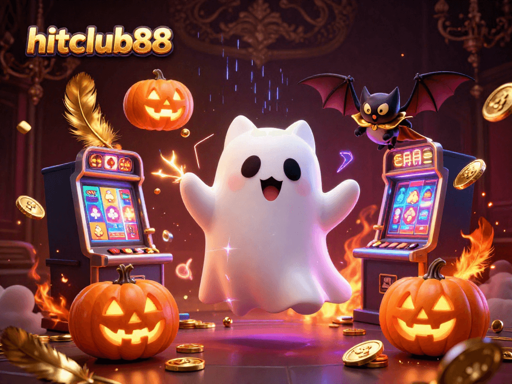 Experience thrilling gaming action with hitclub88 in a vibrant haunted casino scene featuring ghostly characters.