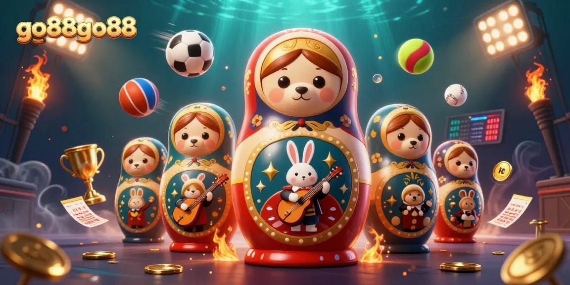 Experience exciting casino action with go88go88, featuring dynamic animated sports elements and colorful casino characters.