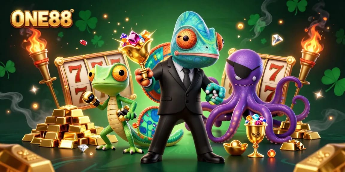 Engage with ONE88's exciting slot games featuring vibrant scenes and animated characters.