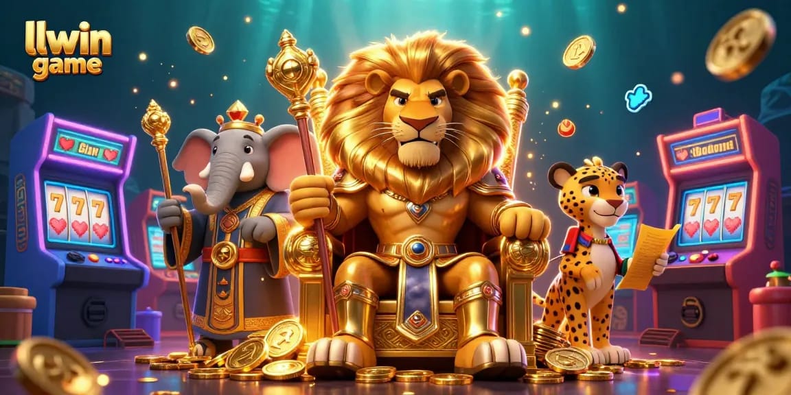 Experience thrilling gameplay with llwin game featuring a majestic lion king and vibrant casino elements.