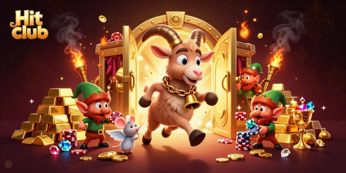 Experience the thrill of gaming at Hit club as gremlins steal chips in a vibrant casino scene.