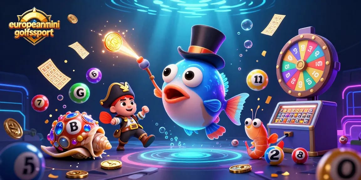 Experience excitement at europeanminigolfsport with a vibrant 3D underwater casino theme featuring lively characters and dynamic game elements.