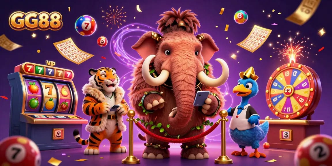 Experience the vibrant GG88 casino scene with characters and thrilling game elements.