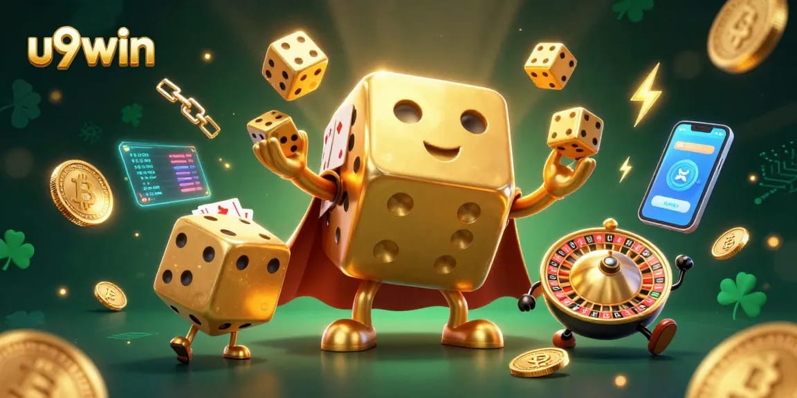 Experience thrilling gameplay with u9win as golden dice and cryptocurrency elements come alive!
