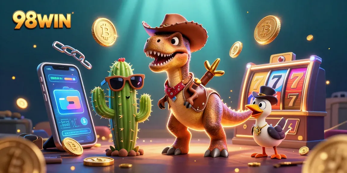 Engage in thrilling play at 98WIN with vibrant characters and dynamic casino features all around.
