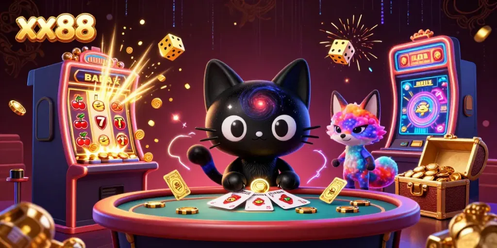 Experience thrilling gameplay with xx88’s cosmic casino character scene packed with vibrant action.