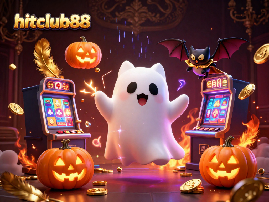 Experience thrilling gaming action with hitclub88 in a vibrant haunted casino scene featuring ghostly characters.
