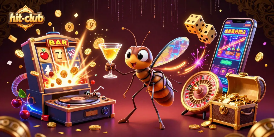 Experience thrilling gameplay with hit-club's lively casino scene featuring slot machines and roulette wheels.