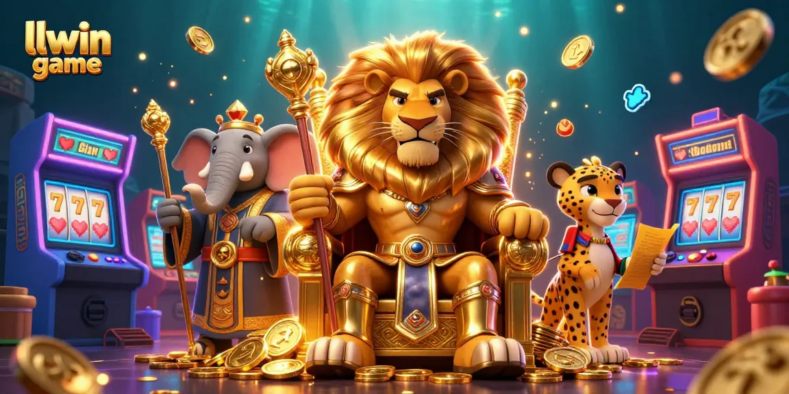 Experience thrilling gameplay with llwin game featuring a majestic lion king and vibrant casino elements.