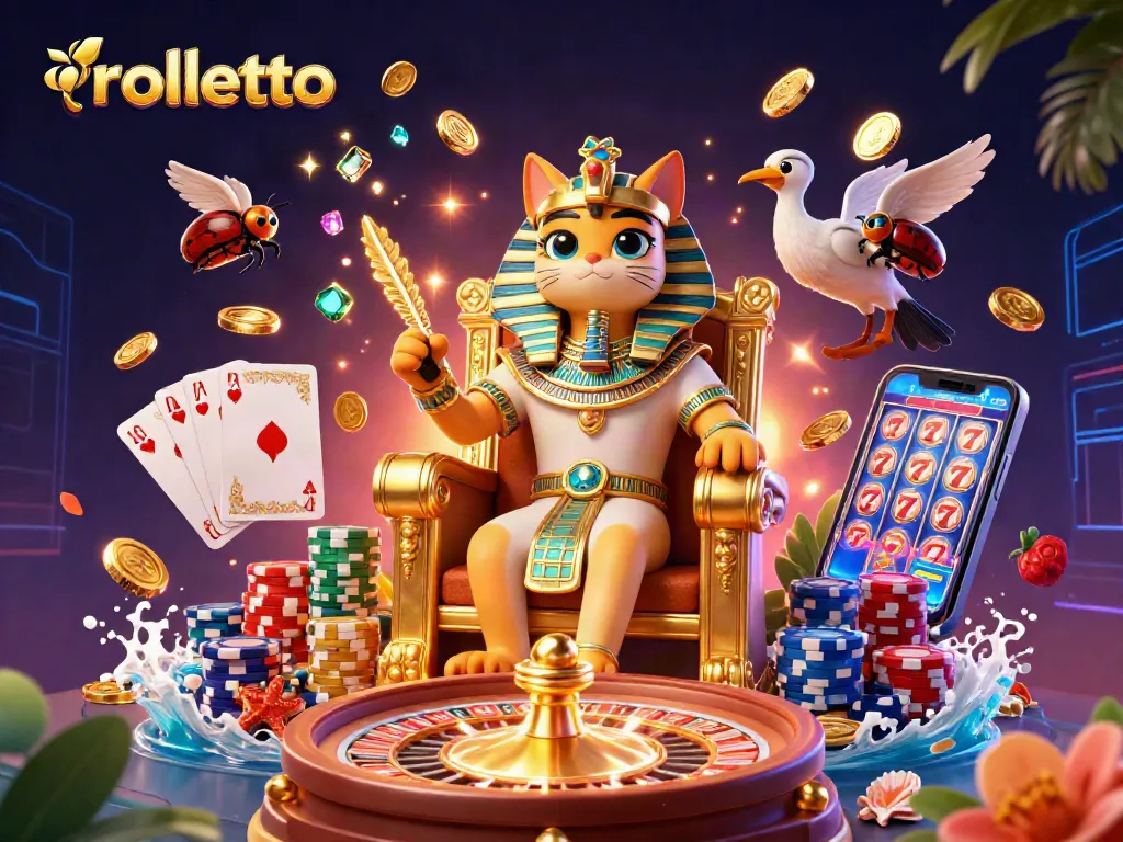 Join the excitement at rolletto with our captivating casino scene featuring vibrant gaming elements.