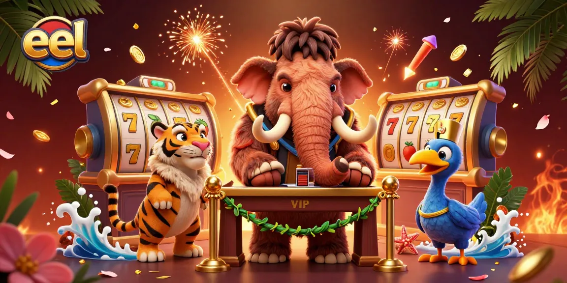 Engage with eel-themed gaming through vibrant casino elements and dynamic characters.