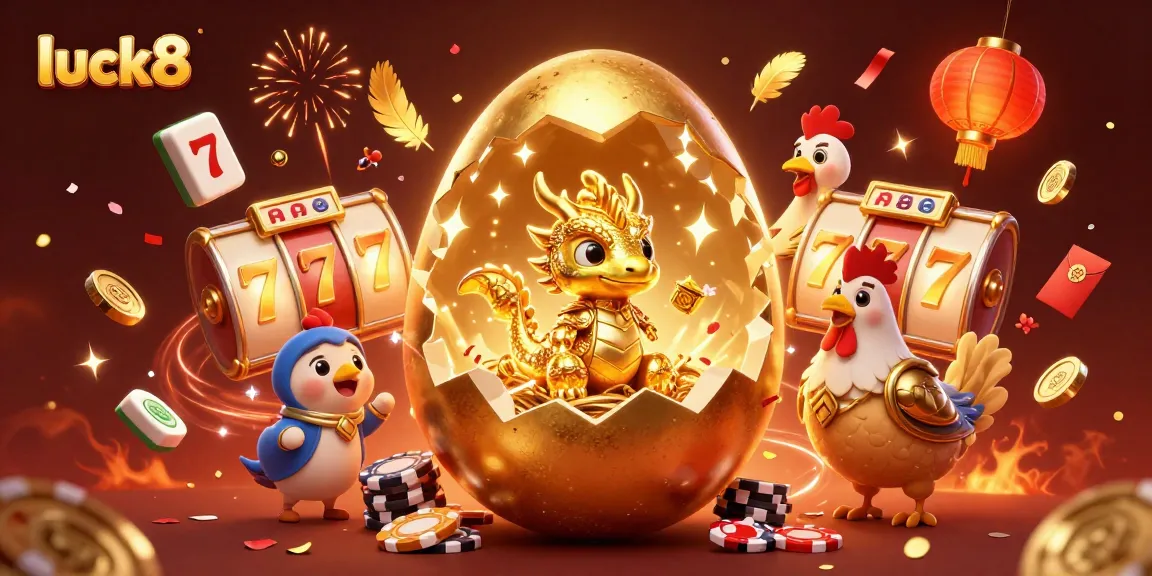 Experience thrilling gameplay at luck8 as a golden dragon reveals poker chips and jackpot excitement.